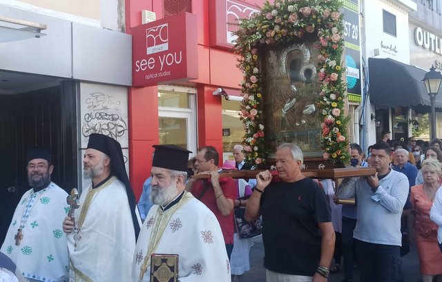 ΧΑΛΚΙΔΑ: Λαμπρή λιτανεία για την Παναγία την Μυρτιδιώτισσα στο κέντρο της πόλης το πρωί του Σαββάτου